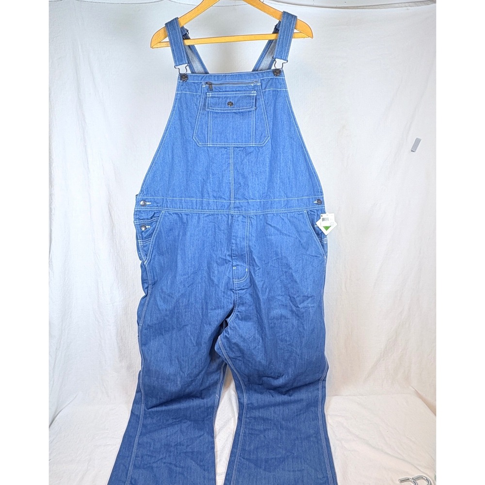 DieHard Mens Denim Overalls 46x30 Blue Cotton Workwear Bibs Teflon Kmart NWT